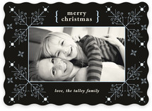 Evening Snowflakes Christmas Photo Cards