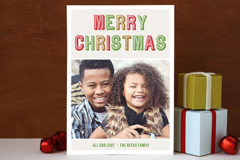 Merry Typography Christmas Photo Cards