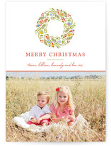 Trimmed Wreath Christmas Photo Cards