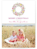 Trimmed Wreath Christmas Photo Cards