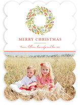 Trimmed Wreath Christmas Photo Cards