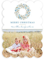 Trimmed Wreath Christmas Photo Cards