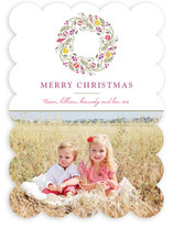 Trimmed Wreath Christmas Photo Cards