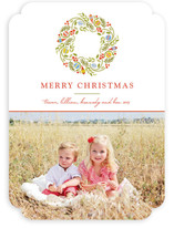 Trimmed Wreath Christmas Photo Cards