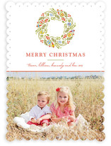 Trimmed Wreath Christmas Photo Cards