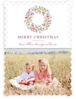 Trimmed Wreath Christmas Photo Cards