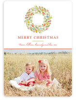 Trimmed Wreath Christmas Photo Cards