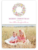 Trimmed Wreath Christmas Photo Cards