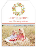 Trimmed Wreath Christmas Photo Cards