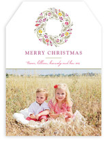 Trimmed Wreath Christmas Photo Cards