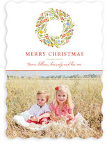Trimmed Wreath Christmas Photo Cards