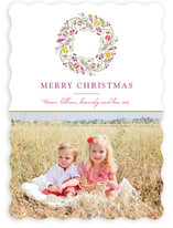 Trimmed Wreath Christmas Photo Cards
