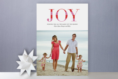 Striped Joy Christmas Photo Cards