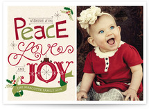 Handmade Peace Love and Joy Christmas Photo Cards