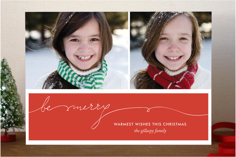 Be Merry Handwriting Christmas Photo Cards