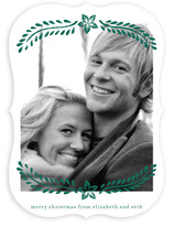 Block Printed Mistletoe Christmas Photo Cards