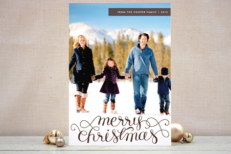 Merry Christmas Swirl Overlay Text Christmas Photo Cards