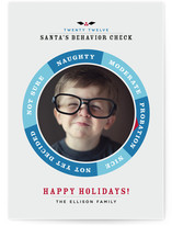 Santa's Behavior Check Christmas Photo Cards