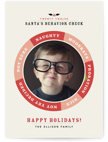 Santa's Behavior Check Christmas Photo Cards