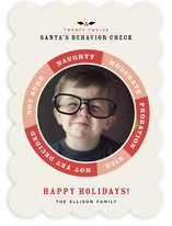 Santa's Behavior Check Christmas Photo Cards