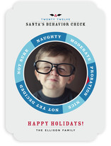 Santa's Behavior Check Christmas Photo Cards