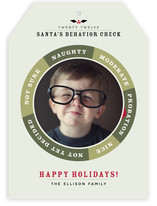 Santa's Behavior Check Christmas Photo Cards