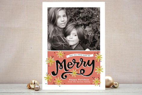 Merry Snowflakes Christmas Photo Cards