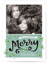Merry Snowflakes Christmas Photo Cards