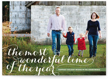Wonderful Script Christmas Photo Cards