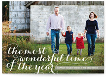 Wonderful Script Christmas Photo Cards