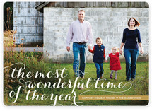 Wonderful Script Christmas Photo Cards