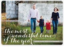 Wonderful Script Christmas Photo Cards