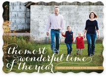 Wonderful Script Christmas Photo Cards
