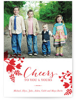 Cheerful Floral Christmas Photo Cards