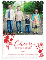 Cheerful Floral Christmas Photo Cards