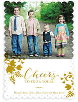 Cheerful Floral Christmas Photo Cards