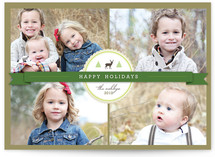 Green Ribbon Christmas Photo Cards