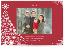 Snowflake Tree Christmas Photo Cards