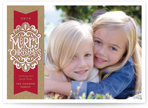 Kraft Ribbon Christmas Photo Cards