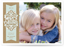 Kraft Ribbon Christmas Photo Cards