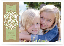 Kraft Ribbon Christmas Photo Cards