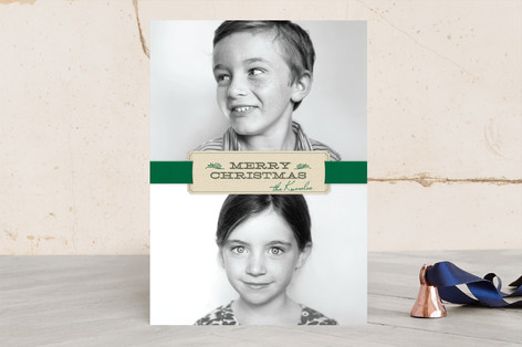 Christmas Ribbon Christmas Photo Cards