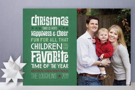 Christmas Time is Here Christmas Photo Cards