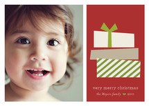 Stacked Gifts Christmas Photo Cards