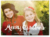 Handlettered Merry Christmas Christmas Photo Cards