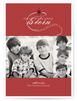 A child is born Christmas Photo Cards