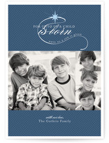 A child is born Christmas Photo Cards