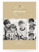 A child is born Christmas Photo Cards