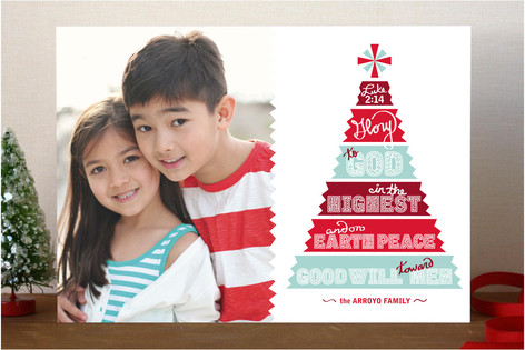 Papercut Tree Christmas Photo Cards