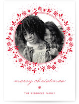Red Wreath Christmas Photo Cards